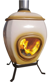 Earthfire FIREPOT- White with trim